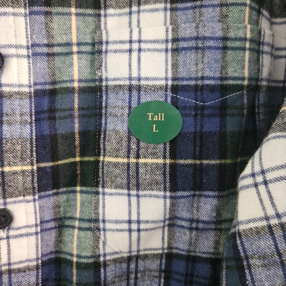 LL Bean Large Tall Plaid Flannel Button Down Shirt NWT - Picture 3 of 5